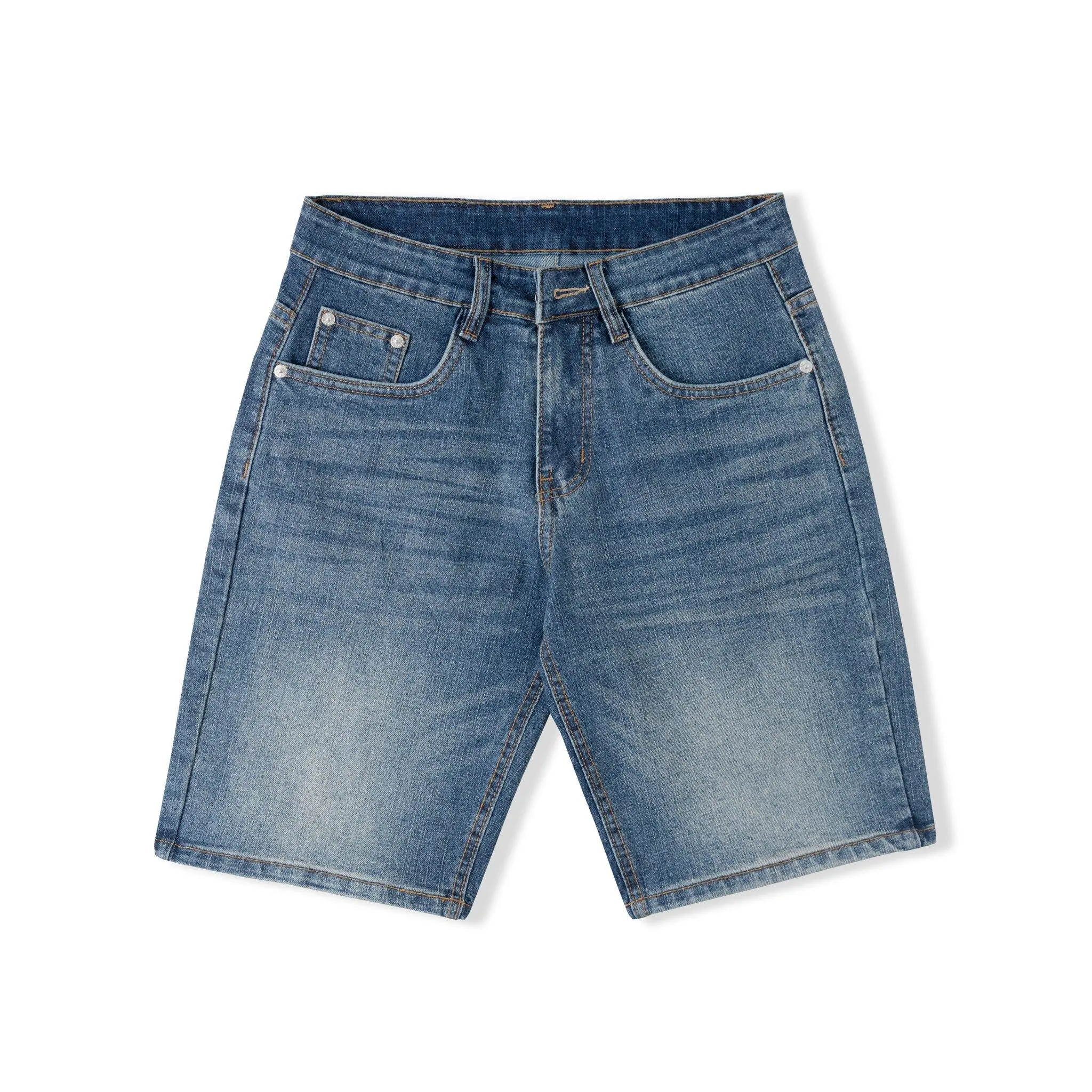 Quần short jean nam vải cotton ống rộng co giãn nhiều màu Menswear Ong