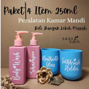 Botol Sabun Shampo Gelas Tempat Sikat gigi Gelas kumur 250ml Pastel Aesthetic Paketan Lebih Murah 2B