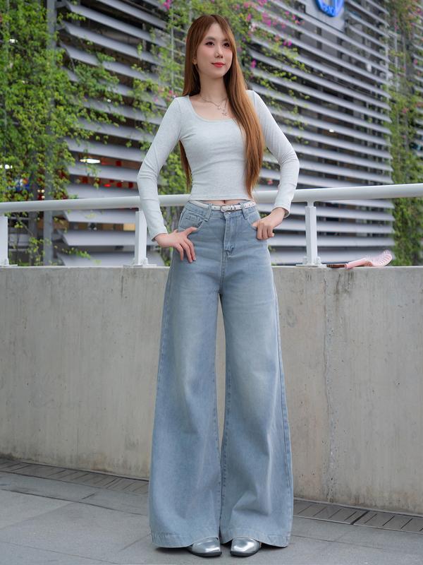 [DEAL HÀNG MỚI] Quần Jean Nữ Lưng Cao MIAA Ống Rộng Loe 33-37cm Tôn Dáng - Dài 95cm và 100cm size từ XS-XL - Quần Jean Nấm Lùn - Mã Ver4 | BigBuy360 - bigbuy360.vn