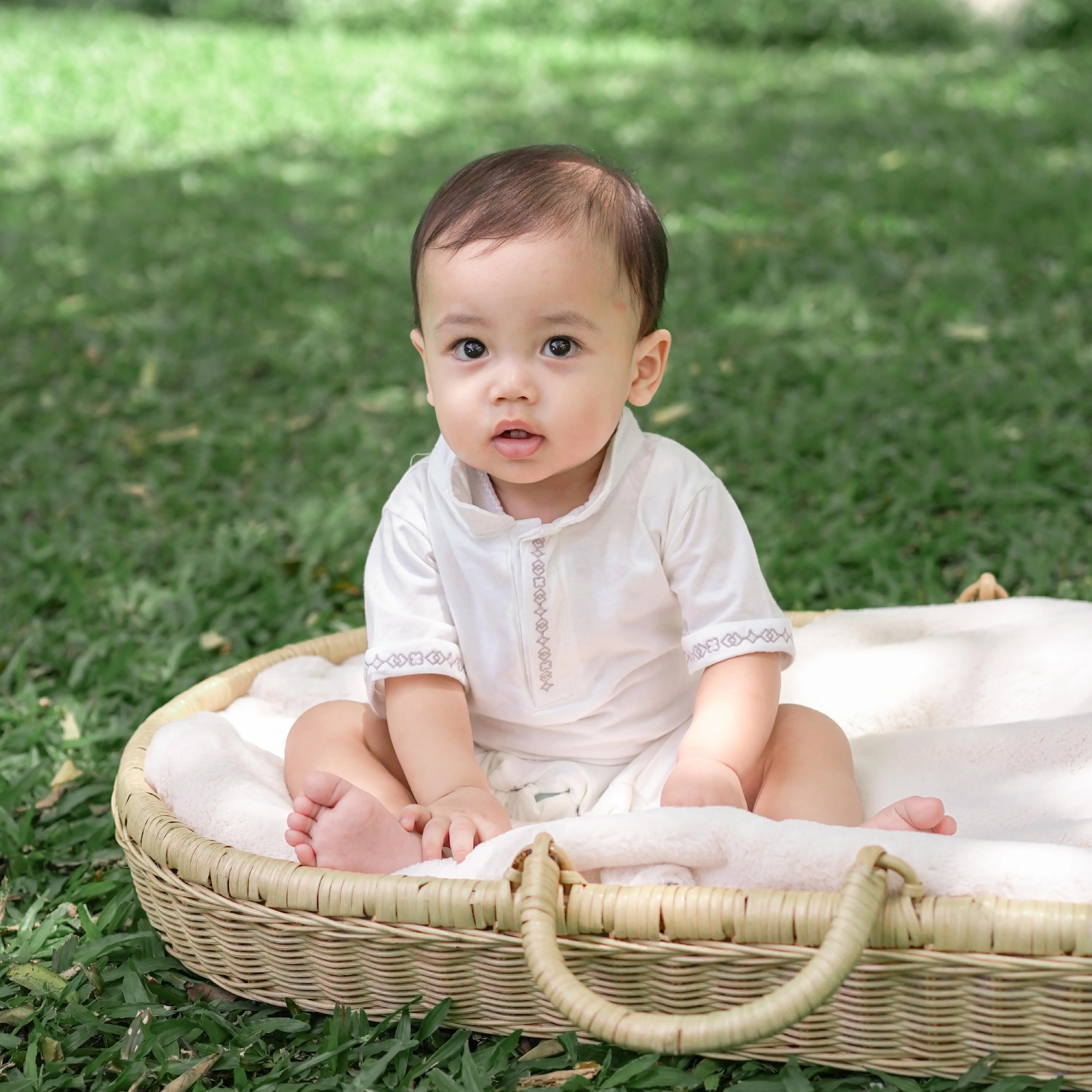 Romper Lebaran Anak Laki Laki - Arkan Romper 2025 - Baju Bodysuit Bordir - Cottonthread