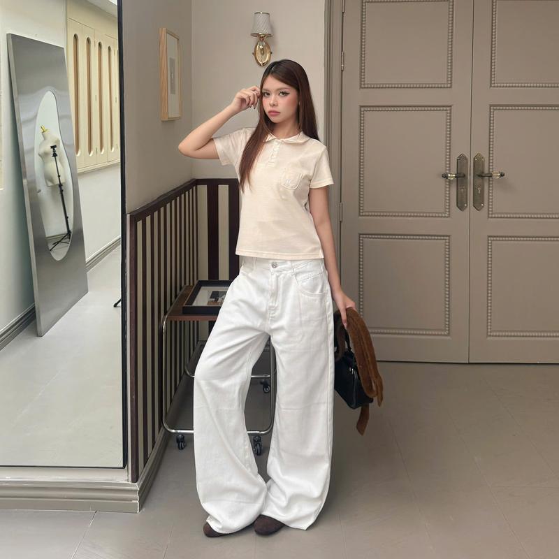  AB HOUSE - Quần jeans ống Suông VE-R2 Basic thời trang nam nữ 