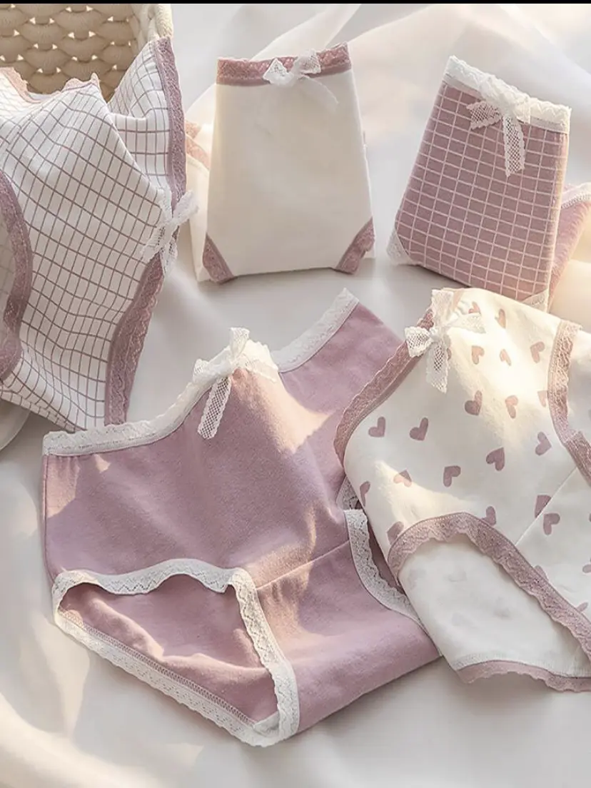 2025 Sunmmer Lingerie Triangle Thin Cotton Soft Elastic Panty For Women,Lingerie Print Womenswear,Cute Bow Design,Seamless,Mid-Rise,Solid Color Fashion Underwear,Skin Friendly Comfortable Breathable Antibacterial Basic Elastic Panty
