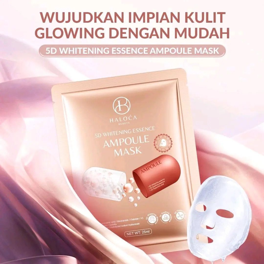[ Halocabeauty ] Ampoule Mask 5D Whitening ReadyStock