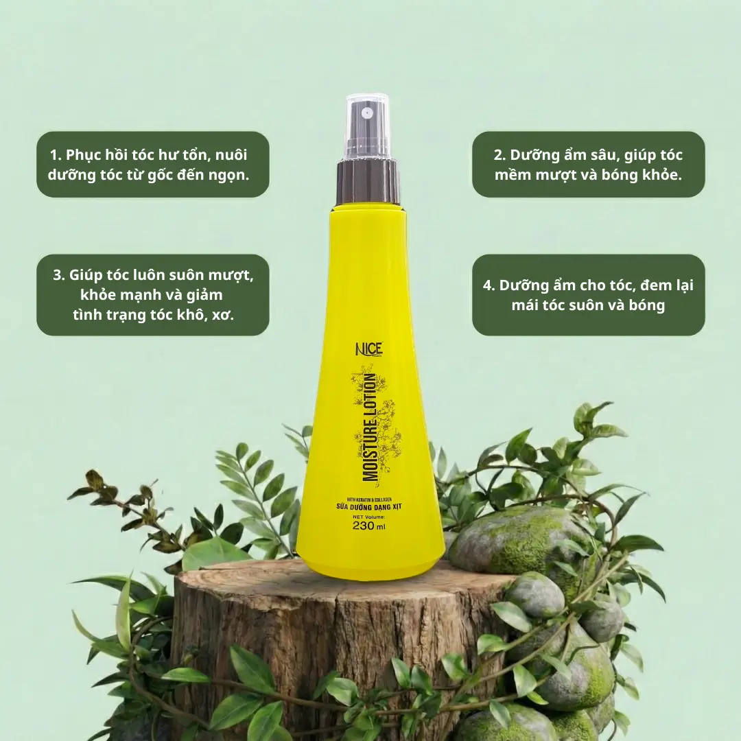 Xịt Dưỡng Tóc Tinh Chất Keratin Hỗ Trợ Phục Hồi Tóc Khô Xơ Sau Khi Uốn, Duỗi Chai 230ML