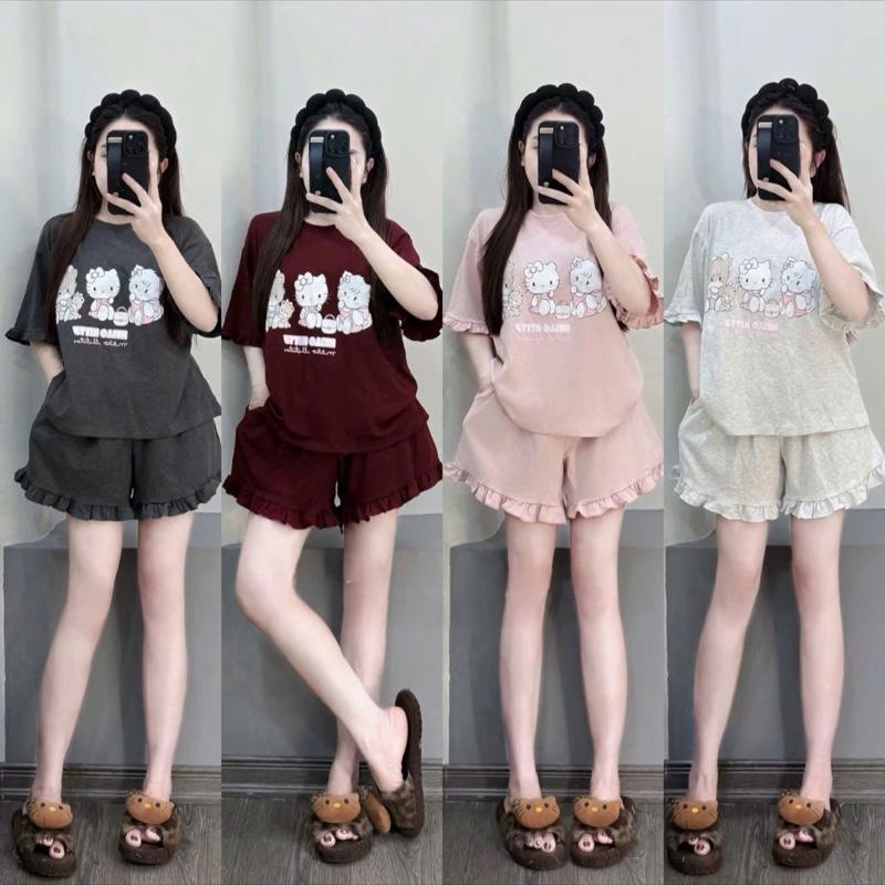 Bộ Đùi Nữ Mặc Nhà Phối Bèo - Thiết Kế Thời Trang, Phong Cách Hiện Đại, Phù Hợp Cho Mọi Nữ