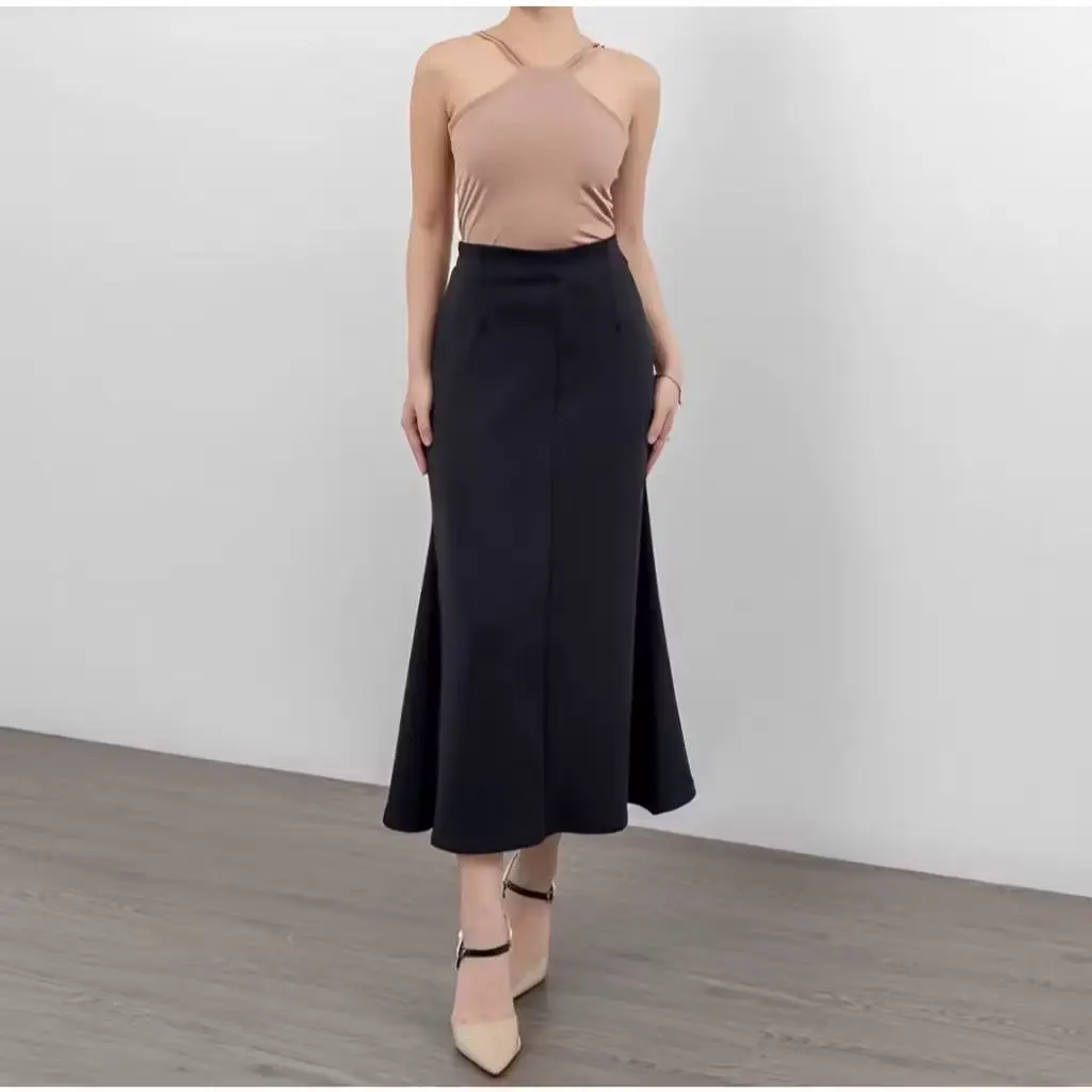 ￼Lunar Mermaid Skirt - Rok Span - Mermaid Skrit - Rok Flare Wanita - Rok Mermaid Basic Polos - Mermiad Maxi Skrit Rok Panjang Wanita Fit Formal Scuba Nyaman