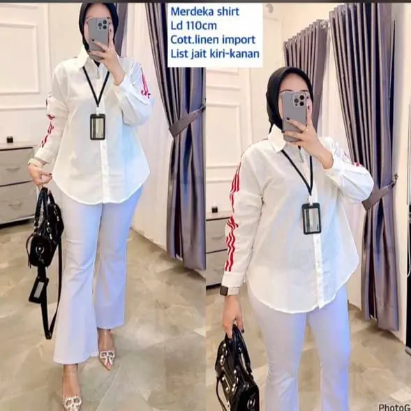 Merdeka atasan bahan linen import super cantik