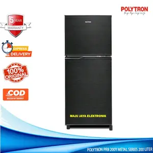 Polytron Kulkas 2 Pintu PRB 200Y 4D Quick Freezing Tanpa Bunga Es 200L Metal Series 5 Tahun Warranty.