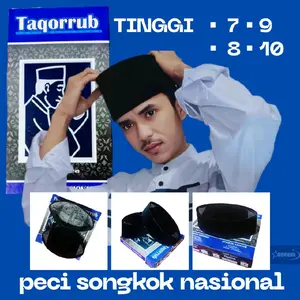 PECI SONGKOK NASIONAL peci taqorrub PECI HITAM. PECI TAQORRUB. KOPIAH peci nasional peci presiden peci pendek peci tinggi 7