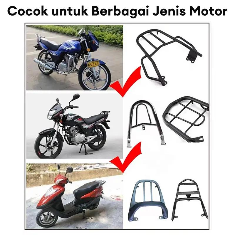 【100% barang asli 】48 L Kapasitas Besar Tahan air Box Belakang Motor Kotak penyimpanan MOTOR MURAH ABS belakang sepeda motor untuk Gunung sepeda motor dengan lampu strip reflektif suku cadang bagasi bak truk Tail Top Box Almunium Alloy Case Motorcycle