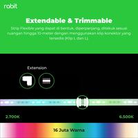 Gambar RABIT SMART LED STRIP COLOR 2M RGBWW 2 METER EXTENDABLE LAMPU PINTAR WIFI IP65 WATERPROOF dari Rabit Smart Home Kota Administrasi Jakarta Timur 3 Tokopedia