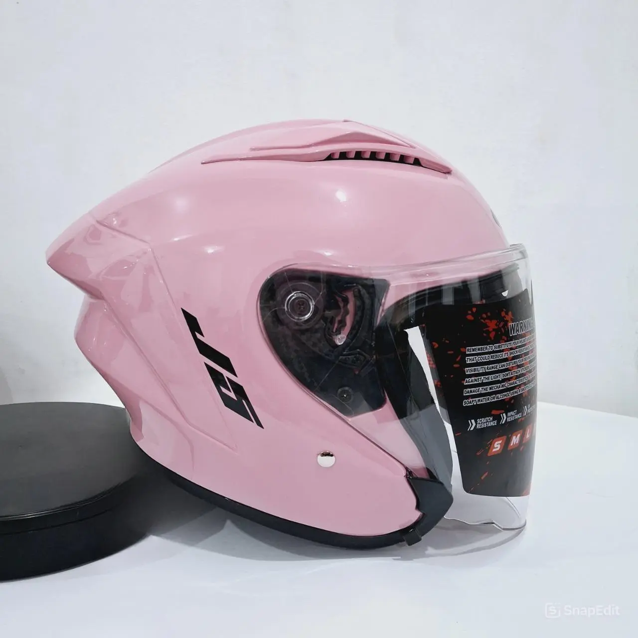 Helm kekinian untuk sanmory Half Face ST15 J5 MLA Solid Grey Glosy Visor Clear Premium (SNI) Dewasa pria/wanita Bisa cod Motorcycle