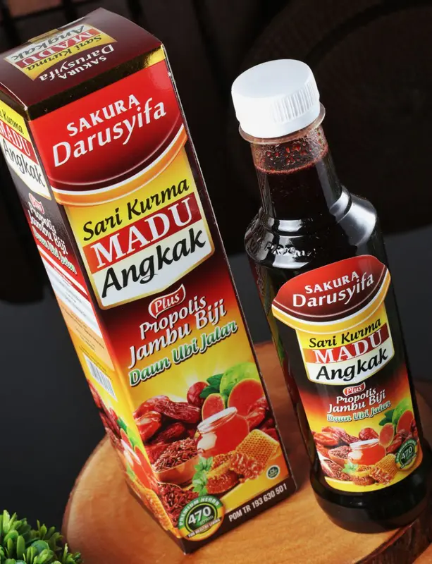 Darusyifa - Sari Kurma Madu Angkak Plus Propolis Jambu Biji  470gr Obat Tipes Bdb Dan Membantu Menaikan Trombosit Asli Original 7