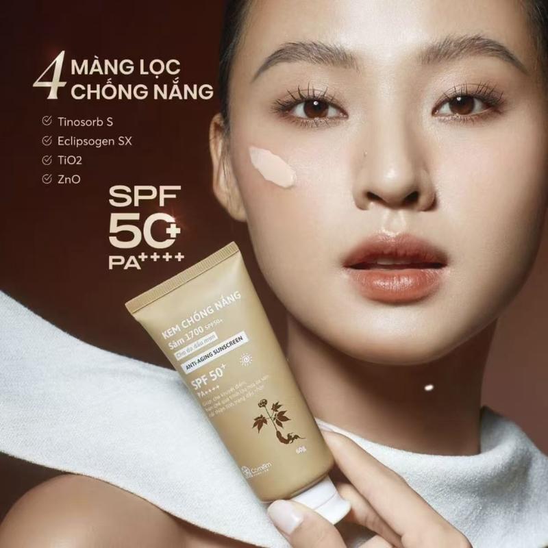 Cỏ Mềm Kem Chống Nắng Mặt Sâm 1700 SPF50+ PA++++ Che Khuyết Điểm Ngừa Lão Hóa…