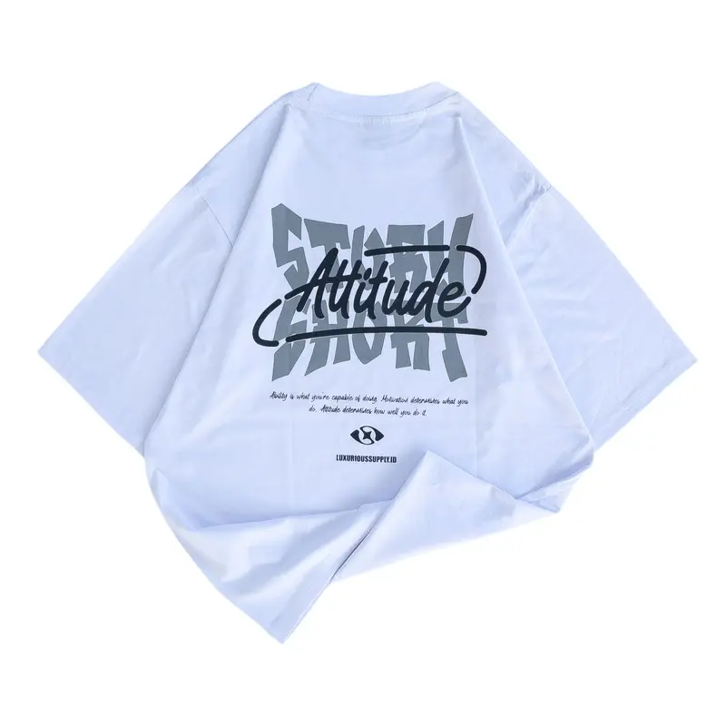 TSHIRT OVERSIZE GRAPHIC LUXURIOUS HITAM  & PUTIH ' ATTITUDE ' [TSO_4679] 6