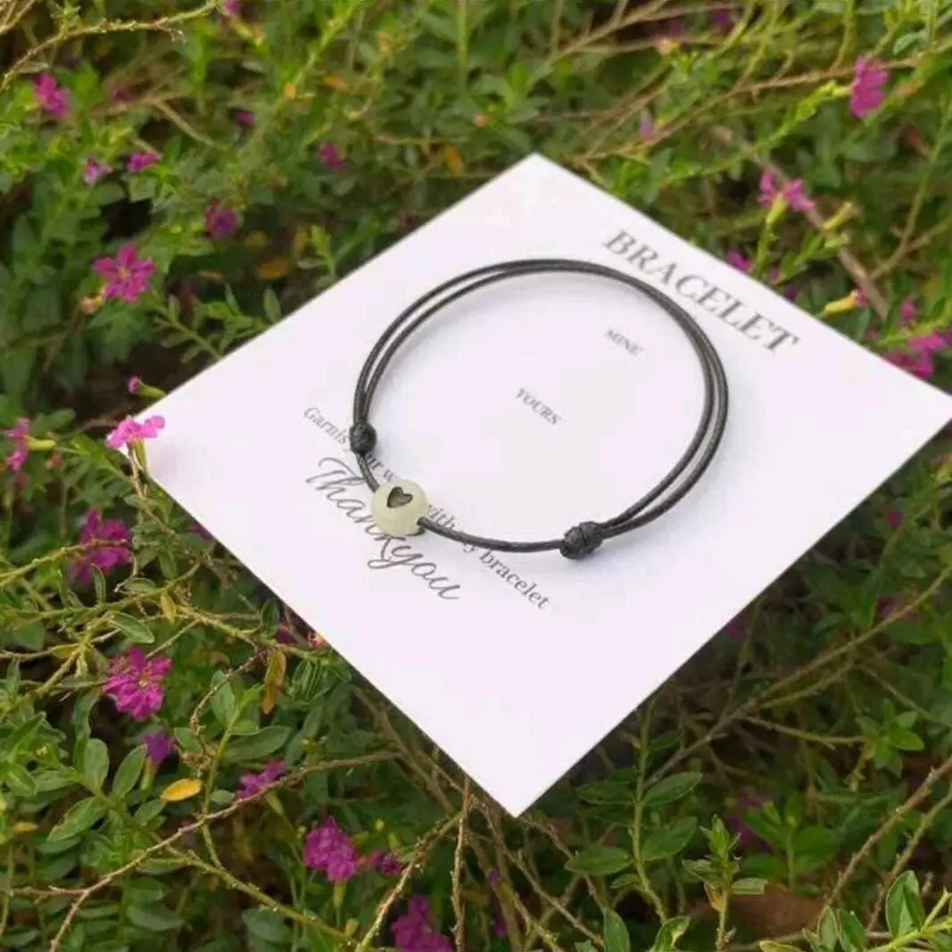 Gelang Couple bestie love glow in the dark Korea simple cute minimalis