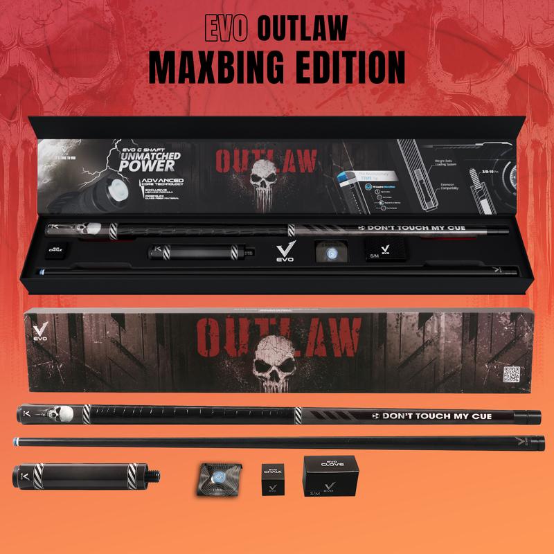 Combo Maxbing Gậy Bida Lỗ EVO OUTLAW - Ngọn Glassfiber Cao Cấp - Chính Hãng