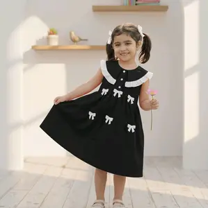 Dres Pita Anak Selutut - Baju Anak Perempuan Pita Kombinasi Bahan Rayon Premium
