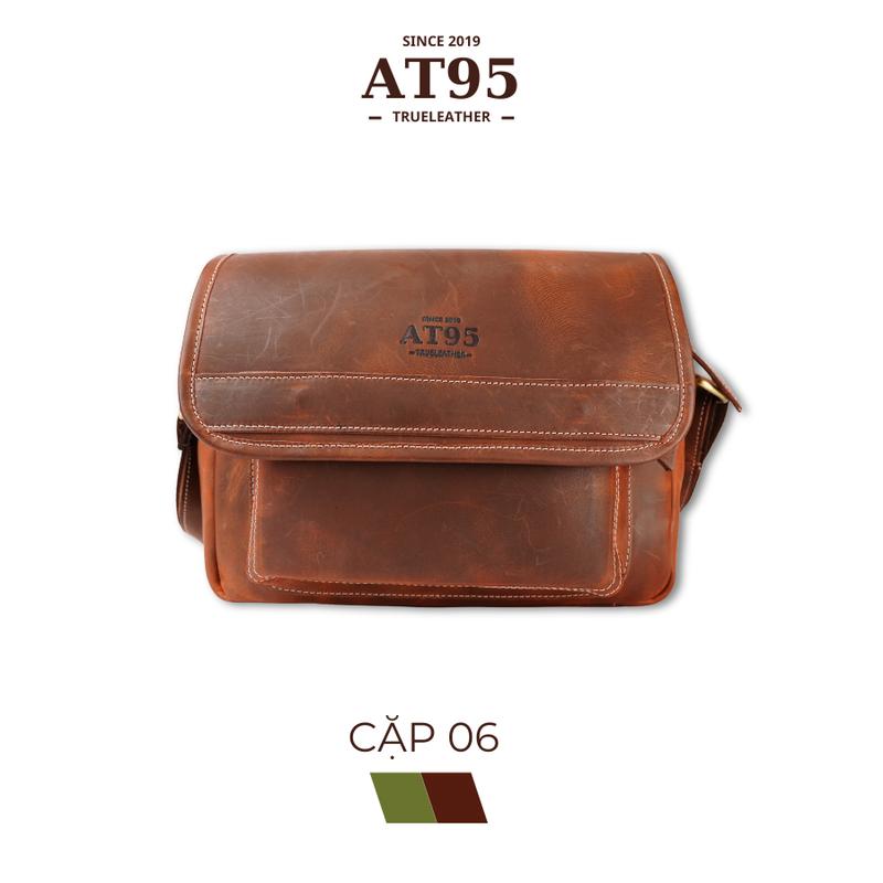 Cặp 06 xanh rêu ,nâu cam da bò thật dòng sáp wax pullup cao cấp AT95