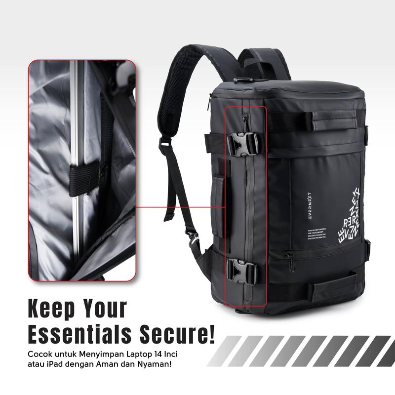 Product Introduction of EVERNEXT Tas Ransel Pria Multifungsi Anti Air Backpack Laptop Versatile 3in1 Pria Tas Travelling Pria Tas Koper Pria Terbaru 9