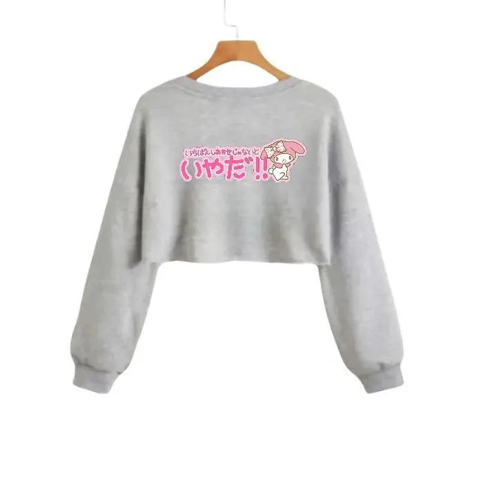 BAJU CREWNECK CROP ANAK PEREMPUAN MOTIF MELODY TEXT PAKAIAN HANGAT UNTUK USIA 2-11 TAHUN Fashion 4