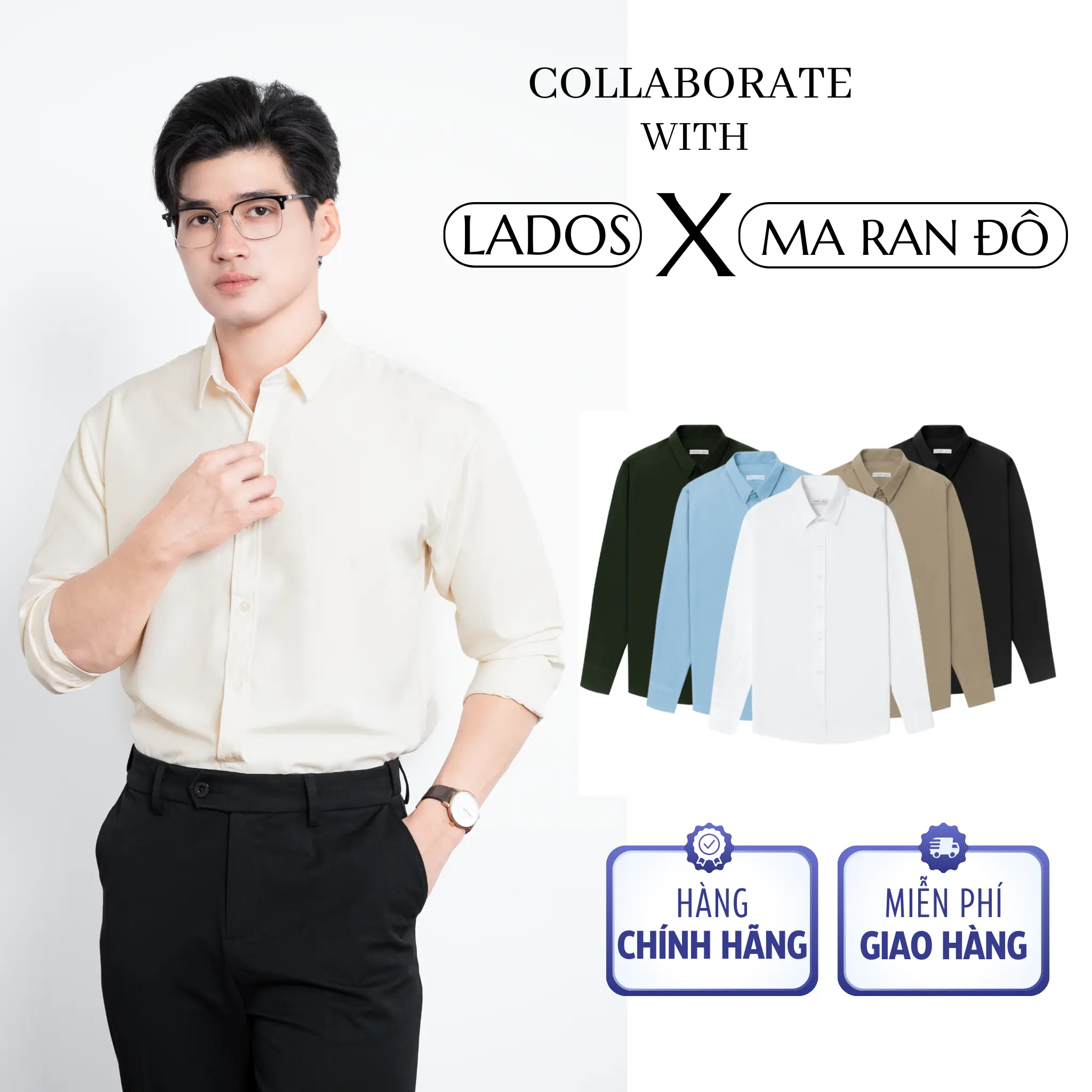 Áo sơ mi nam dài tay LADOS - 779 chất lụa mềm mịn lịch sự phong cách công sở