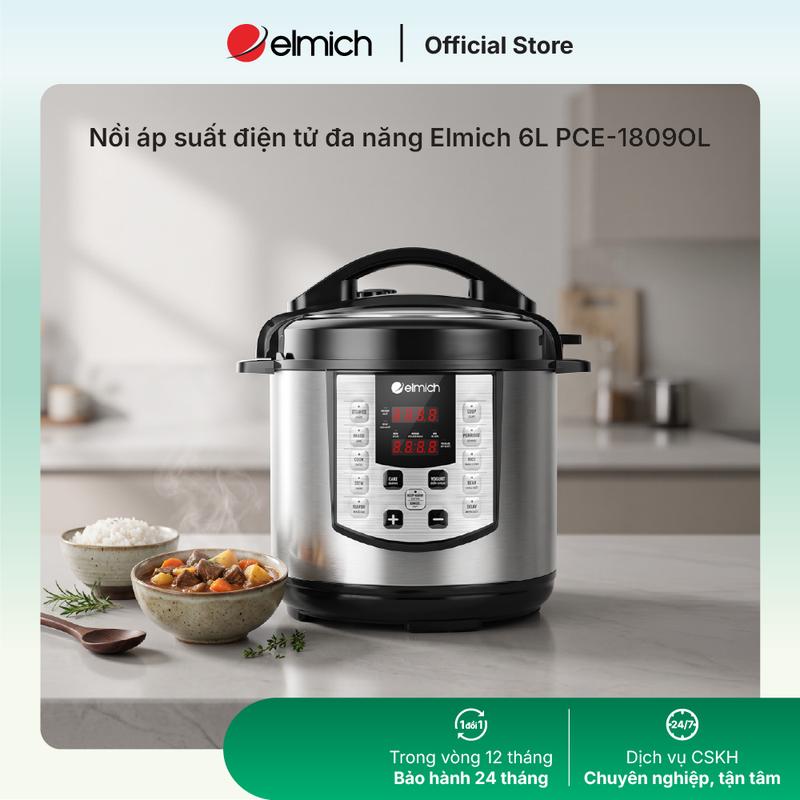 Nồi áp suất điện tử đa năng Elmich 6L PCE-1809OL