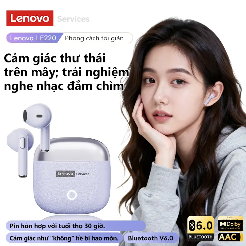 Lenovo LE220 Tai Nghe Không Dây Bluetooth V6.0 | Thiết Kế Giản Dịn + Tủ Sạc Da Little Cabin | AI Dịch Nhiều Ngôn Ngữ | Thoải Mái Đeo Suốt Ngày | Âm Thanh Nguyên Âm | BigBuy360 - bigbuy360.vn Lenovo LE220 Tai Nghe Không Dây Bluetooth V6.0 | Thiết Kế Giản Dịn + Tủ Sạc Da Little Cabin | AI Dịch Nhiều Ngôn Ngữ | Thoải Mái Đeo Suốt Ngày | Âm Thanh Nguyên Âm | BigBuy360 - bigbuy360.vn
