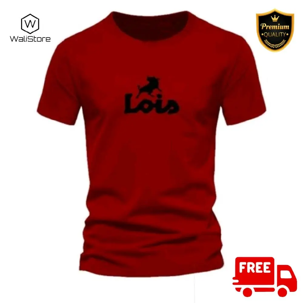 buy sekarang promo kaos lengan pendek lois text hitam terbaru pria wanita kaos distro premium kuality