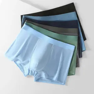 PAKET 4 PCS Celana Dalam Boxer Pria Motif Polos Milk Silk Adem Dingin | BoxerKu 009