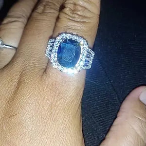 JDK Cincin Safir 5 Karat Bertatahkan Perak 925 Wanita Emas