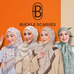 BUCKLE SCARVES - SERAGAM Kemasan Pouch Hijab Segiempat Kerudung  Jilbab Motif Packing Premium - Azmya