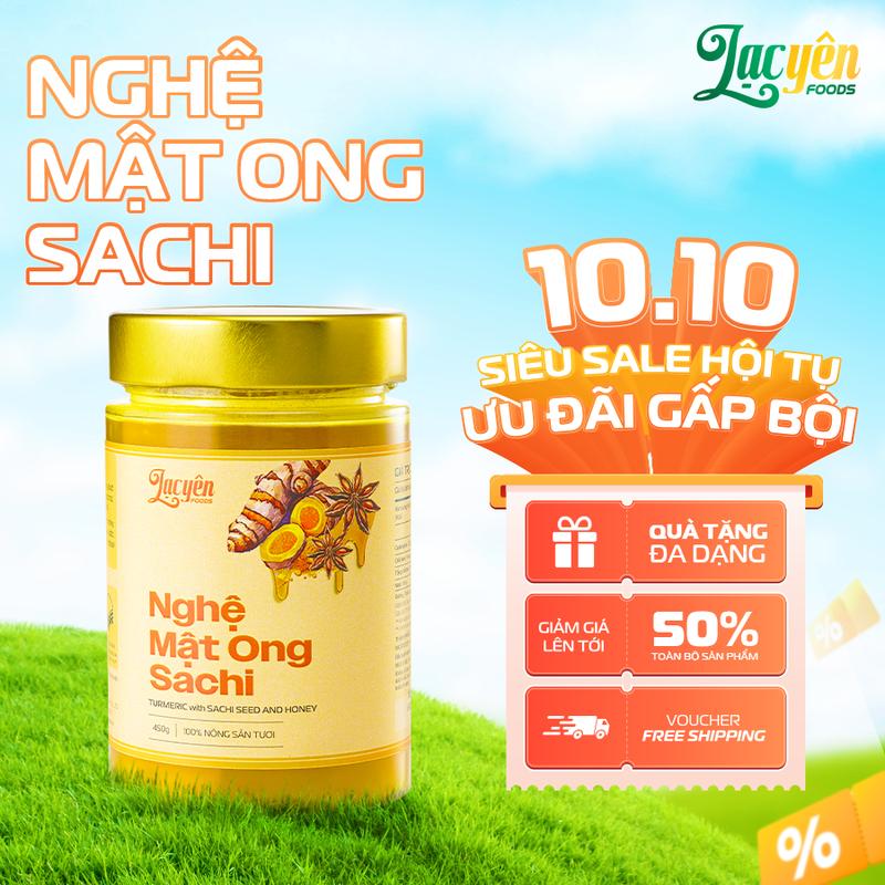 Nghệ Mật Ong Sachi Lạc Yên Foods - Thực Phẩm Giàu Curcumin Từ Tinh Nghệ Nguyên Chất, Vị Thơm Dịu Dễ Uống, Không Chất Bảo Quản, Đường Hóa Học, An Toàn Dành Cho Nhiều Đối Tượng
