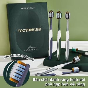 Hộp Quà Tặng Cao Cấp Kasli, Bàn Chải Đánh Răng Lồi Hình Núi, Xoắn Ốc Siêu Mịn, Đầu Rộng, Tóc Mềm, Thích Hợp Cho Người Lớn, Bộ Gia Dụng, Bộ Đồ Gia Đình