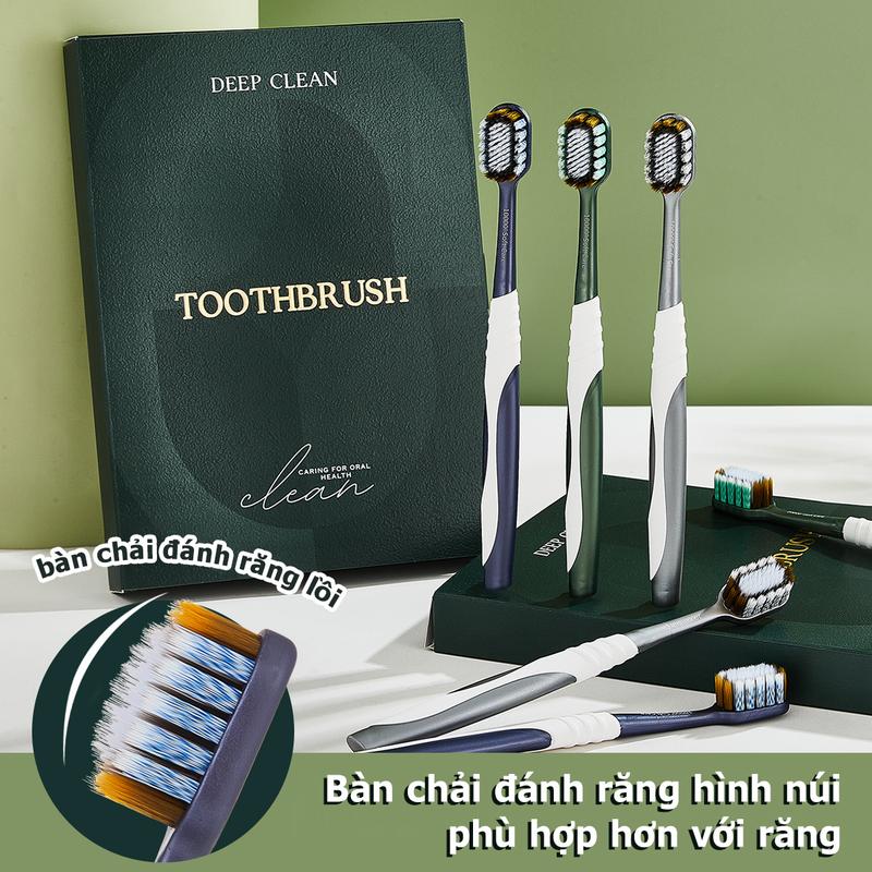 Hộp Quà Tặng Cao Cấp Kasli, Bàn Chải Đánh Răng Lồi Hình Núi, Xoắn Ốc Siêu Mịn, Đầu Rộng, Tóc Mềm, Thích Hợp Cho Người Lớn, Bộ Gia Dụng, Bộ Đồ Gia Đình