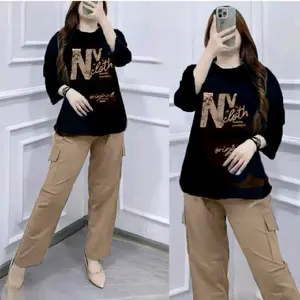 SETELAN WANITA OVERSIZE KAOS BABYTERY ADEM