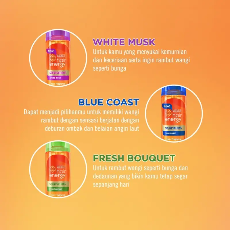 VITAMIN RAMBUT / PARFUM RAMBUT  WANGI - BPOM BY MAKARIZO -    Blue Coast 100 mL Bau 6