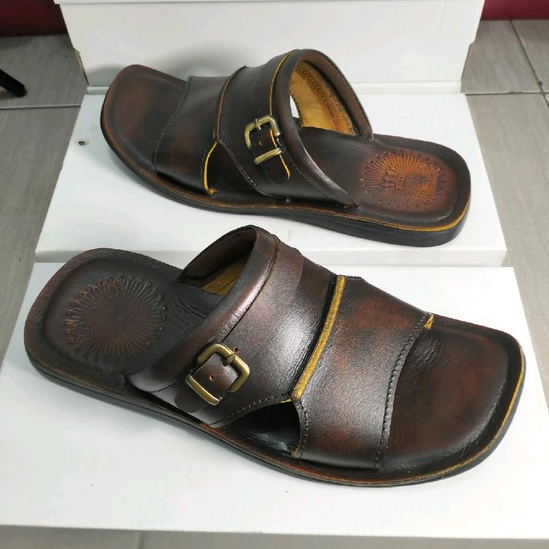 SANDAL KULIT PRIA - KULIT SAPI ASLI 100% - JEAS MARSHALL 04 HITAM ( PRODUKSI SENDIRI ) 2