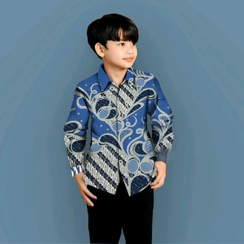 Kemeja anak Mulyo Biru