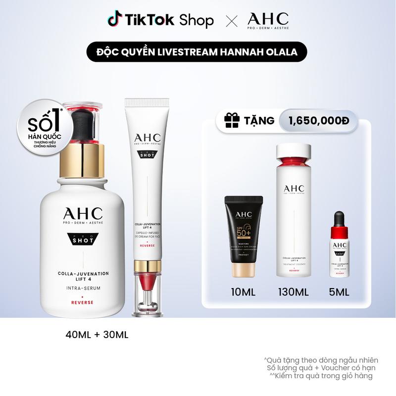 AHC X HANNAH Bộ đôi Tinh chất Serum + Kem mắt cho mặt chống lão hóa săn chắc da PROSHOT COLLA-JUVENATION LIFT 4 40ML + 30ML 2 NEW