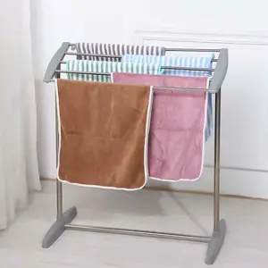 Rak pengering sederhana rak lantai bergerak dalam ruangan rak pengering pakaian handuk balkon rak pengering padat tunggal