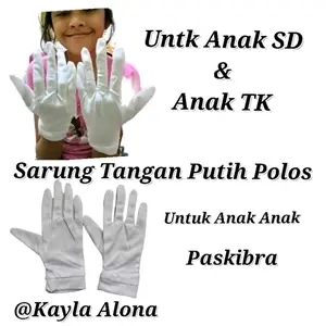 SARUNG TANGAN PUTIH POLOS untuk Anak TK & SD