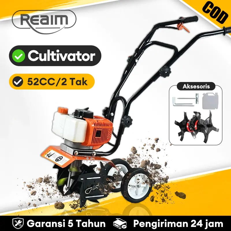 Reaim Mini Tiller Bensin Mikro Alat PengolahTanah Kecil untuk Pembukaan Parit BensinPertanian Mesin pengolah tanah mikro,pembajakan, pembalikan tanah dan pengolahtanah putar, reklamasi lahan terlantar bensinmultifungsi