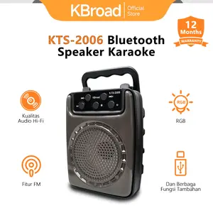 KBroad Speaker Bluetooth Mini  KTS-2006 dengan Efek Lampu Api & RGB, Dudukan HP, Bluetooth 5.3 TWS, FM Radio - Desain Unik dan Compact untuk Hiburan Personal Led Lighting Wireless Jam