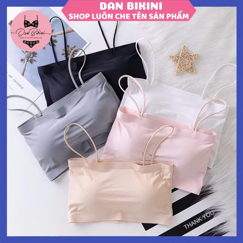 Áo Bra Nữ đúc su trơn quây 2 dây Không Gọng Đệm Mỏng Nhẹ ôm vòng một mẫu T111