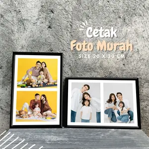 Cetak 2 Foto Dalam 1 Bingkai Ukuran 10r / 20x30  / Bingkai Wisuda / Pigura Foto A4 / Bingkai Ukuran 10r