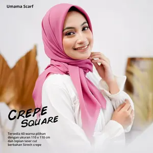 Jilbab Crepe Square Nyaman Muslim Segi Empat Basic Instan