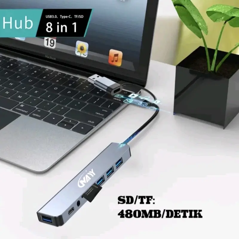 ADAPTOR 8 IN 1 HUB CONNECTER USB 8 TITIK USB HUB 4