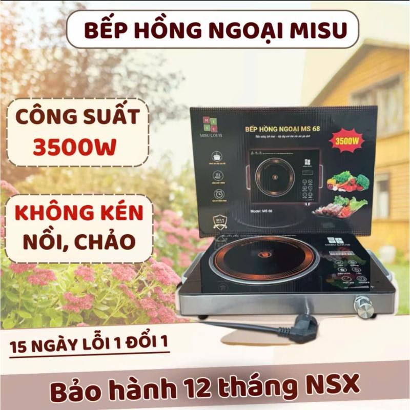 BẾP HỒNG NGOẠI ''Misu Louis '' KHÔNG KÉN NỒI , Mặt Kính Cường Lực Cao Cấp-BẾP HỒNG NGOẠI CÔNG SUẤT 3500W BẢO HÀNH 6 THÁNG