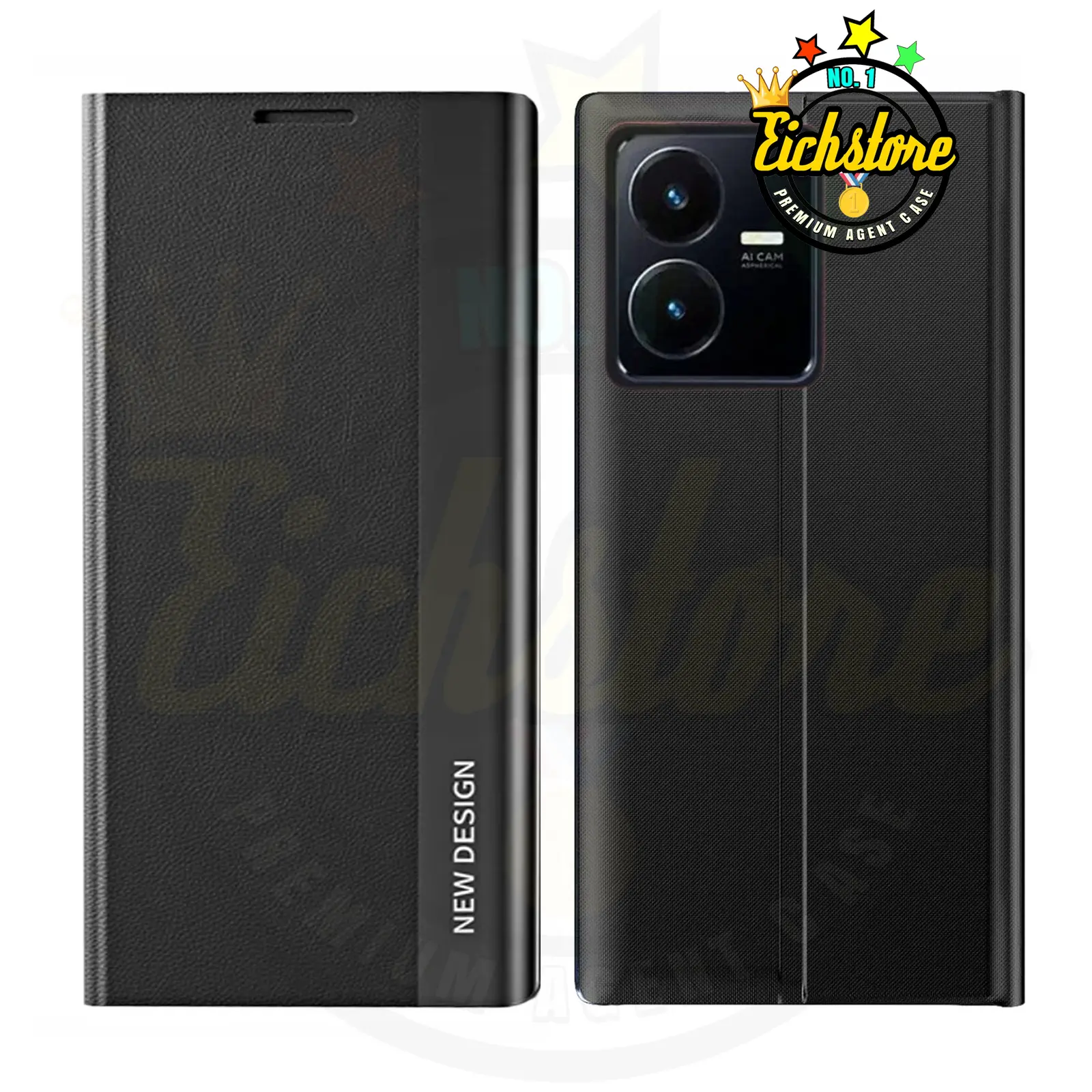 Casing Electro untuk Vivo Y35 Smart Windows Flip Case Casing HP Premium Super Full 360 Degree Mewah Flip Cover Auto Lock Case Kesing Kulit COD Bayar Di Tempat